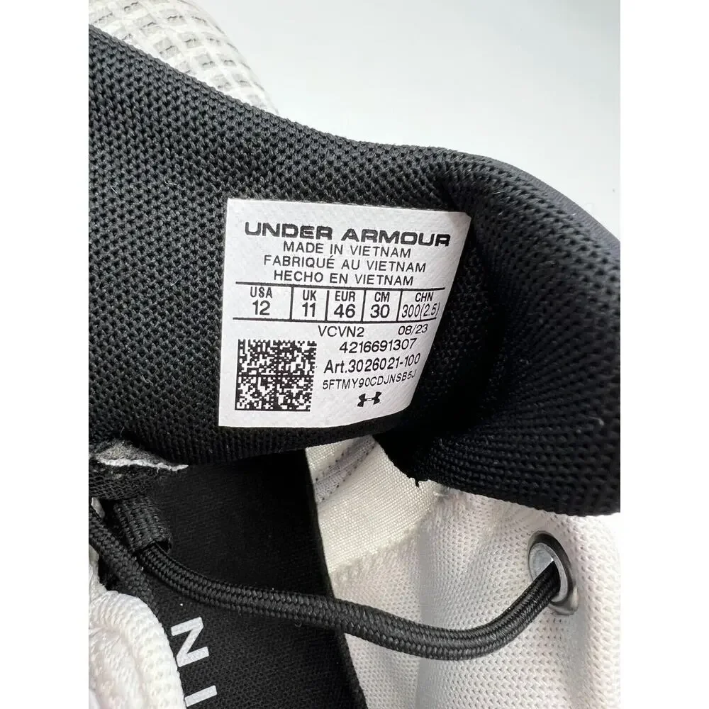 Under Armour TriBase Reign 5 Training Shoes White Black Size 12 NEW